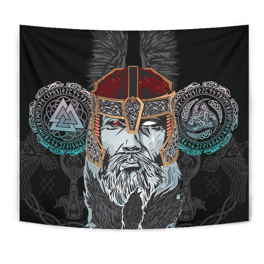 Ligerking Tapestry Odin - Valknut and Triple Horn A7