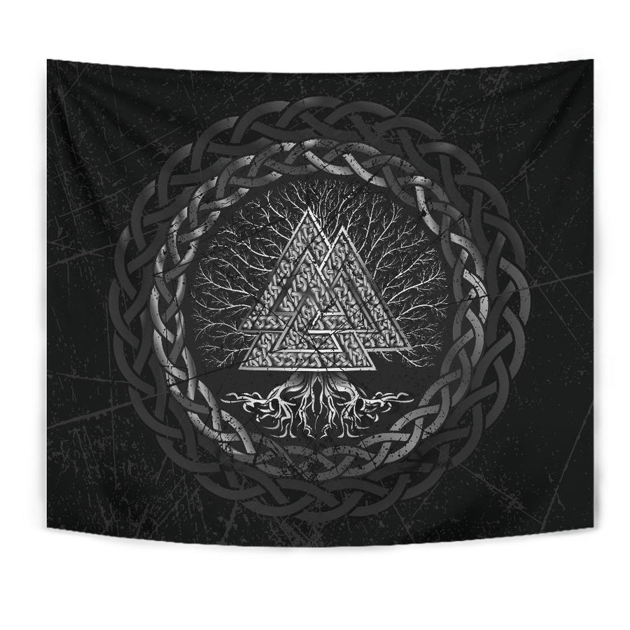 Celtic And Ligerking Tapestry Valknut and Tree of Life Yggrdrasil A7