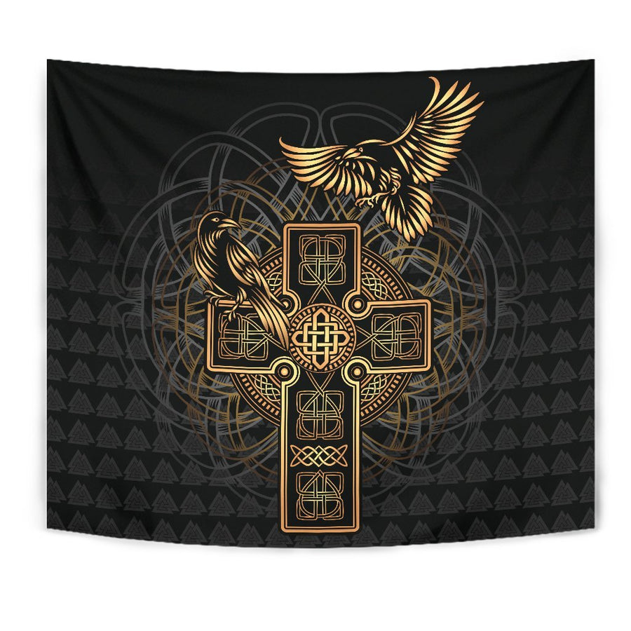 Ligerking Tapestry - Odin's Celtic Raven Tattoo A31