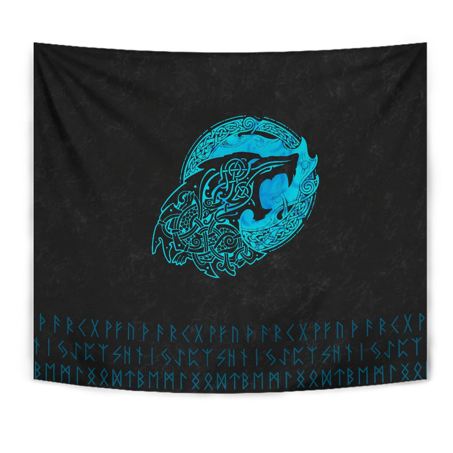 Ligerking Tapestry - Viking Bear Claws Cyan Tattoo A27