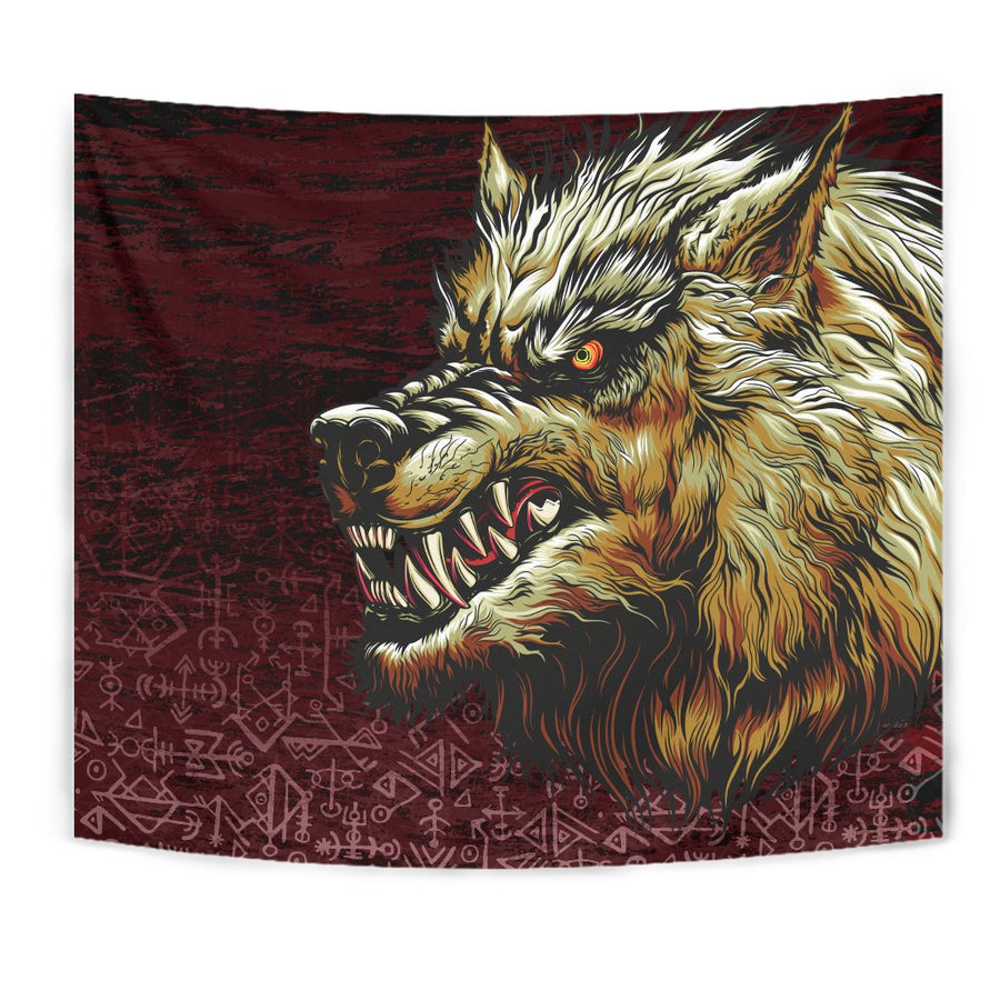 Ligerking Tapestry - Fenrir On The Blood Moon Background A27