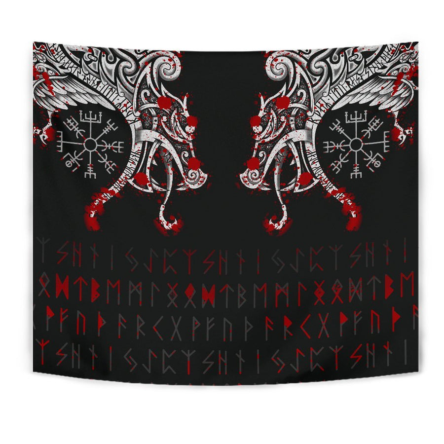 Ligerking Tapestry - Double Dragon Tattoo And Vegvisir Blood A27
