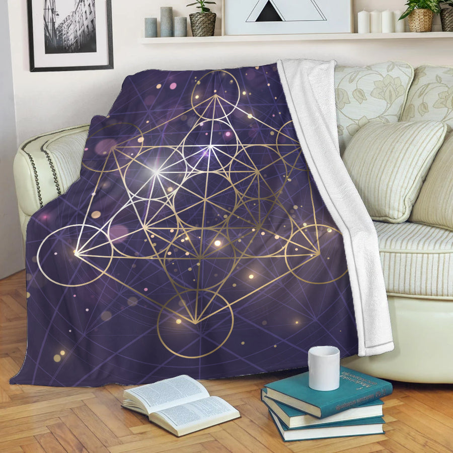 Viking Premium Blanket - Divination Sacral Golden in Galaxy Background Premium Blanket A35