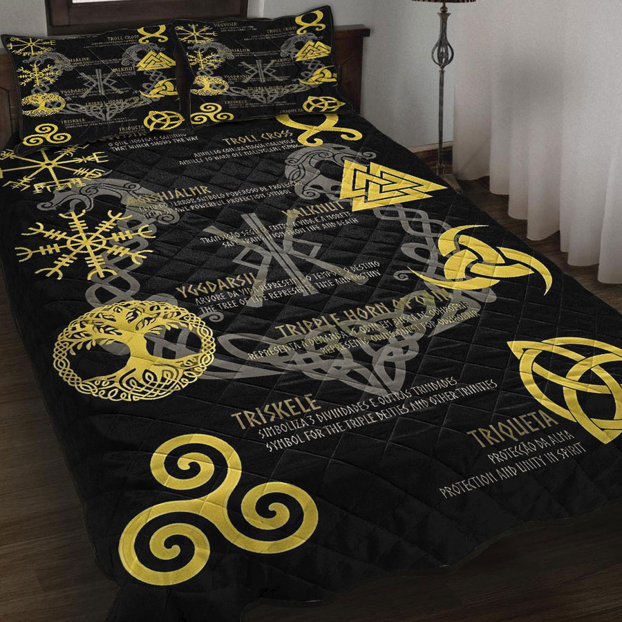 Ligerking Quilt - Viking and Celtic Symbol Quilt A35