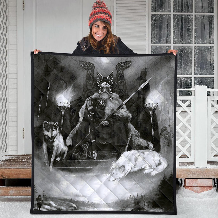 Ligerking Premium Quilt - King Odin Viking Wolf Premium Quilt A35