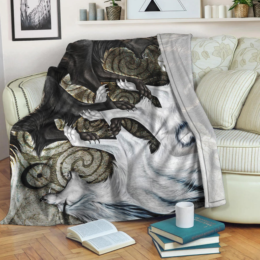 Ligerking Premium Blanket - Skoll and Hati Ying Yang Style Premium Blanket A35