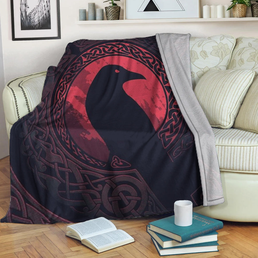 Ligerking Premium Blanket - Viking Raven and Celtic Blood Style Premium Blanket A35
