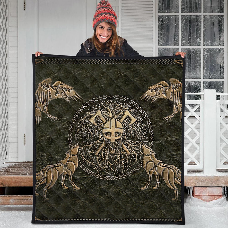 Ligerking Premium Quilt - Viking Warrior Mugin and Hugin,Skoll and Hati Premium Quilt A35
