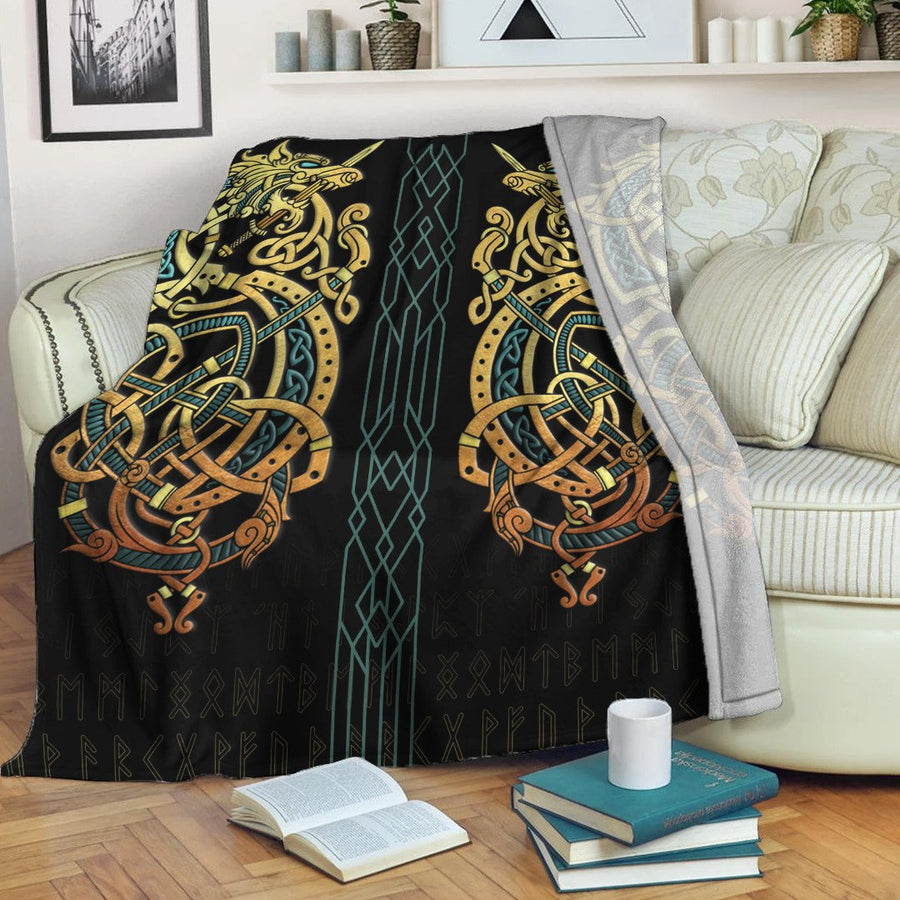 Ligerking Celtic Premium Blanket - Celtic Dragon Gold Premium Blanket A35