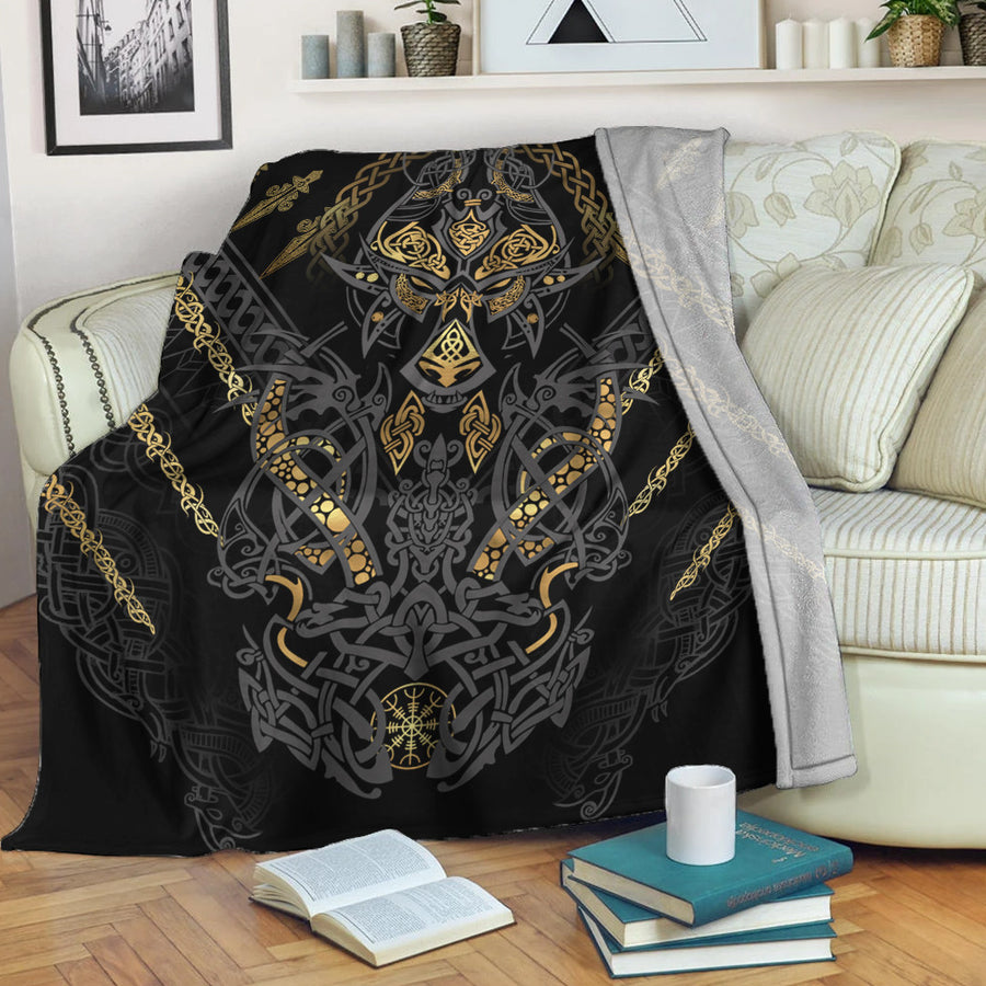 Ligerking Premium Blanket - Fenrir and Claw Gold-Black Premium Blanket A35
