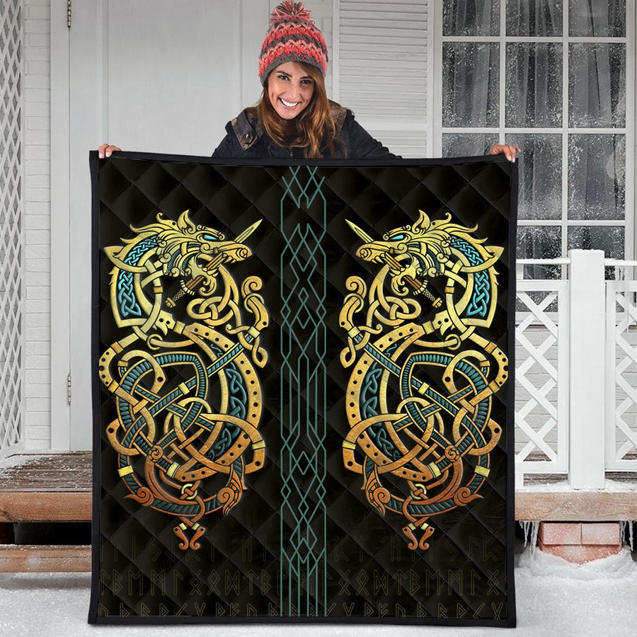 Ligerking Premium Quilt - Celtic Dragon Gold Premium Quilt A35