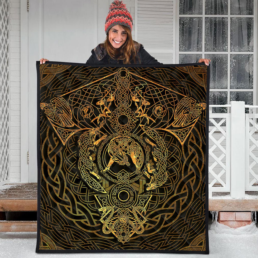 Ligerking Premium Quilt - Fenrir Tattoo Gold Premium Quilt A35