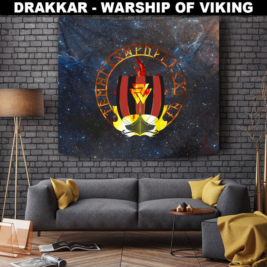 Ligerking Tapestry - Drakkar Warship Of The Ligerking A7