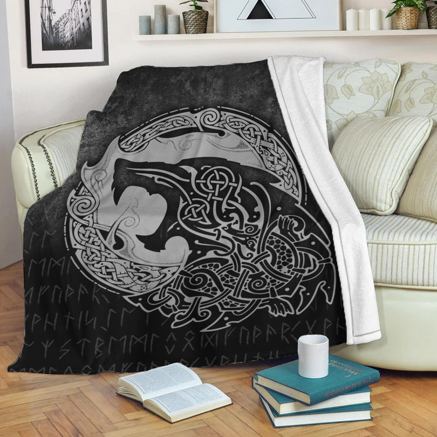 Ligerking Premium Blanket - Fenrir Viking 3D Tattoo - Special Version Premium Blanket A7