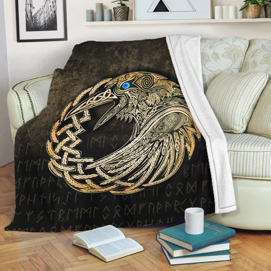 Ligerking Premium Blanket - Vikings Raven - Gold Version Premium Blanket A7
