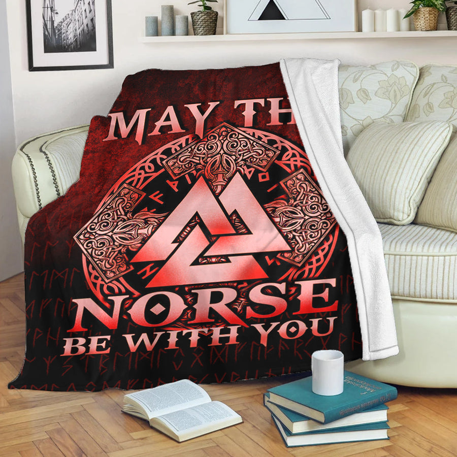 Ligerking Premium Blanket - May The Norse Be With You Viking - Red Version Premium Blanket A7