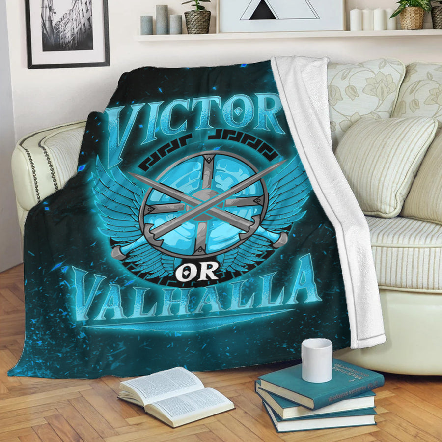 Ligerking Premium Blanket - Victory Or Valhalla Cyan Style Premium Blanket A7
