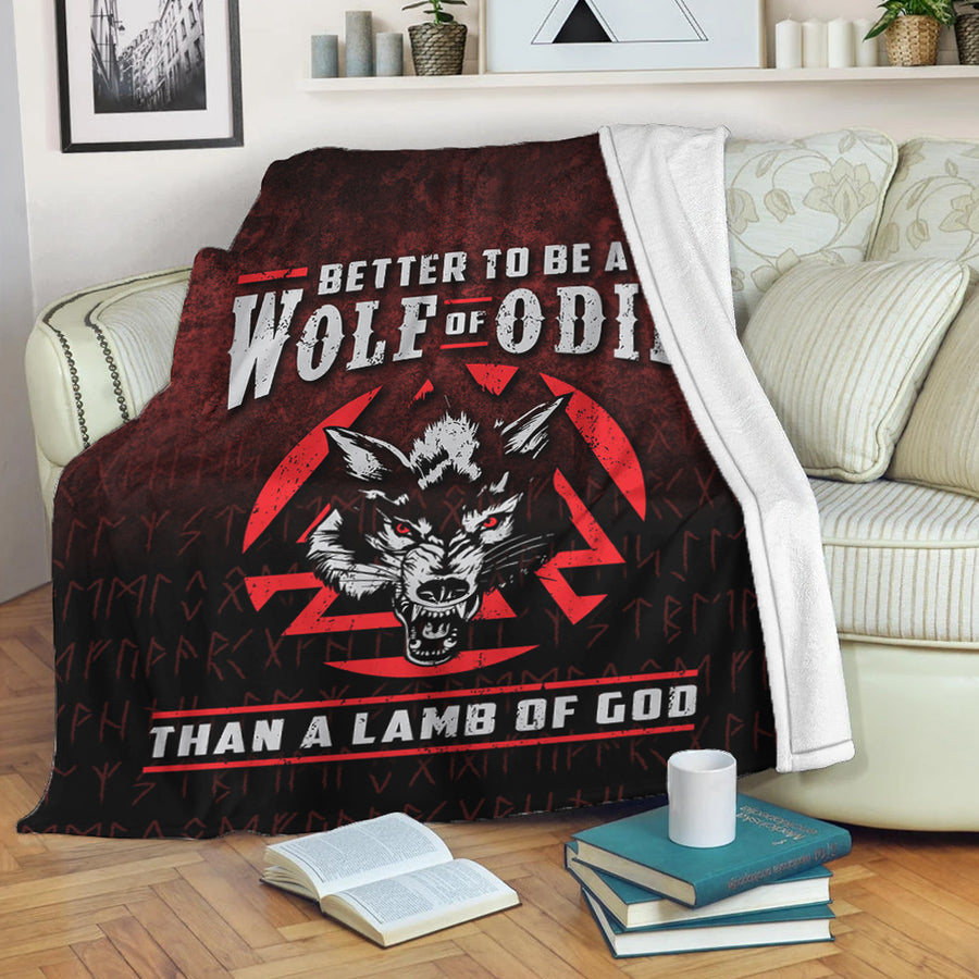 Ligerking Premium Blanket - Better To Be A Wolf Of Odin Than A Lamb Of God Premium Blanket A7