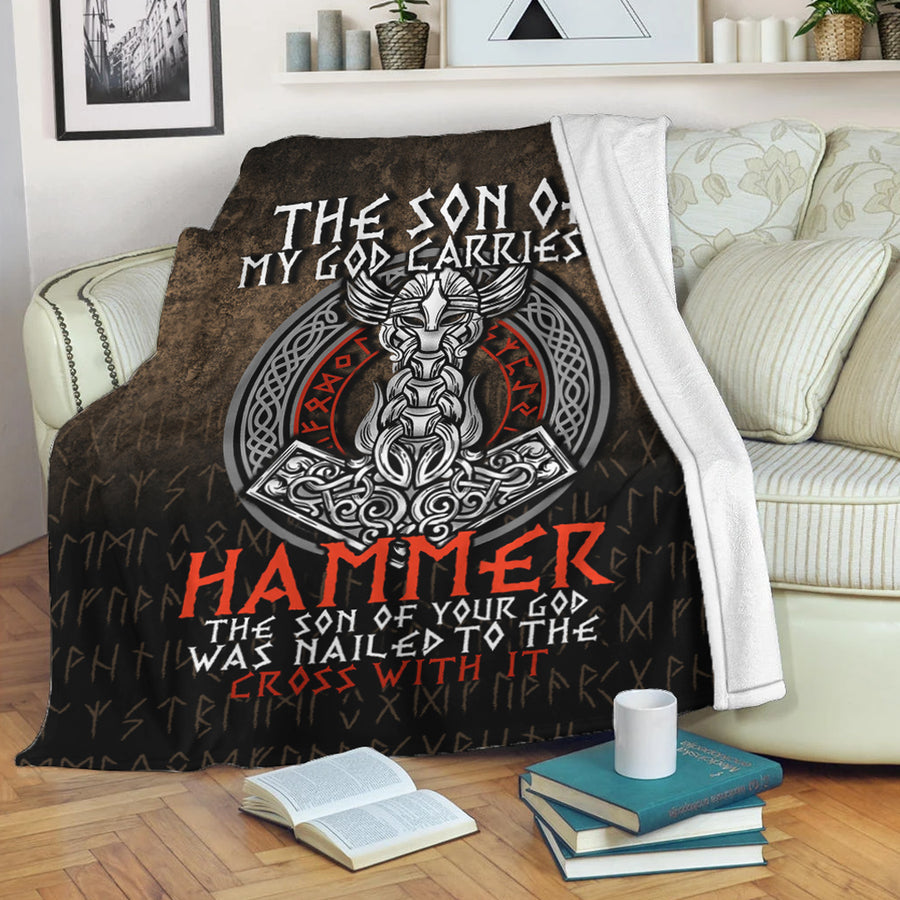 Ligerking Premium Blanket - The Son Of My God Odin Viking Premium Blanket A7