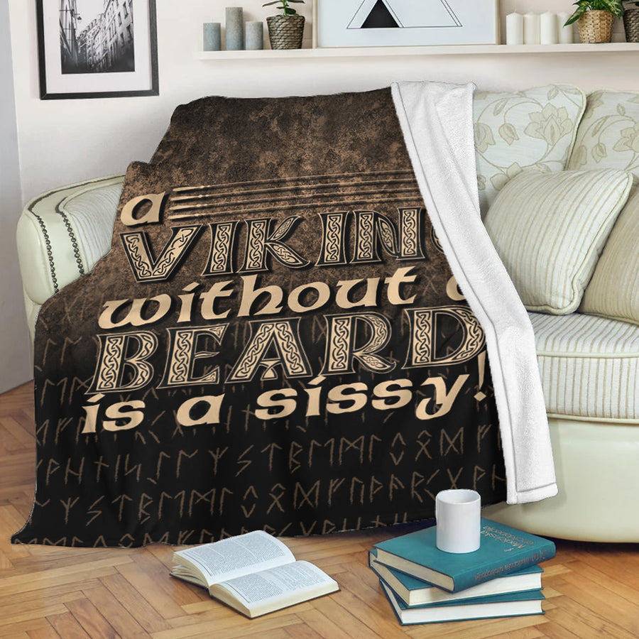 Ligerking Premium Blanket - A Viking Without a Beard Is A Sissy! Premium Blanket A7