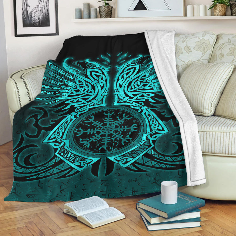 Ligerking Premium Blanket - Two Raven Cletic Turquoise Premium Blanket A95