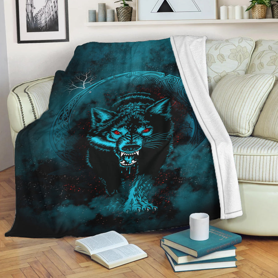 Ligerking Premium Blanket - Moon Wolf Tattoo Premium Blanket A31