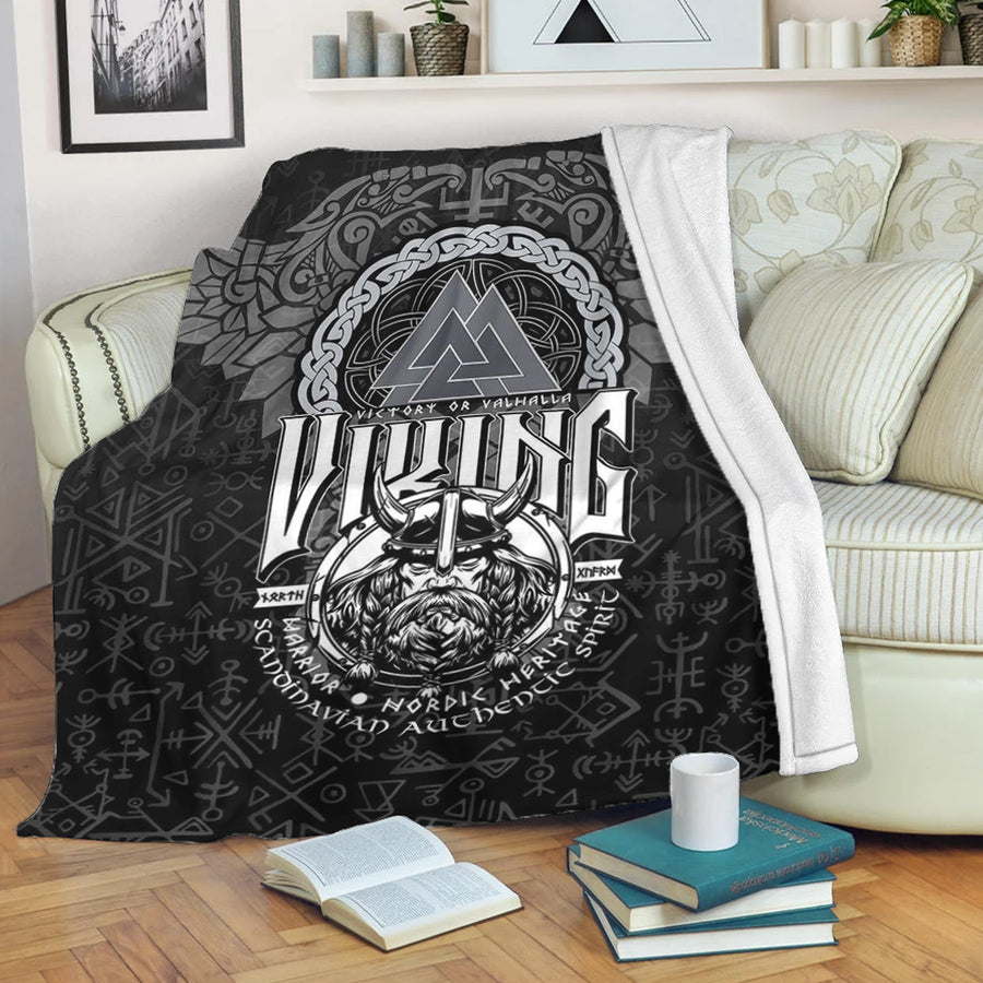 Ligerking Premium Blanket - Viking Warrior Valknut Premium Blanket A94