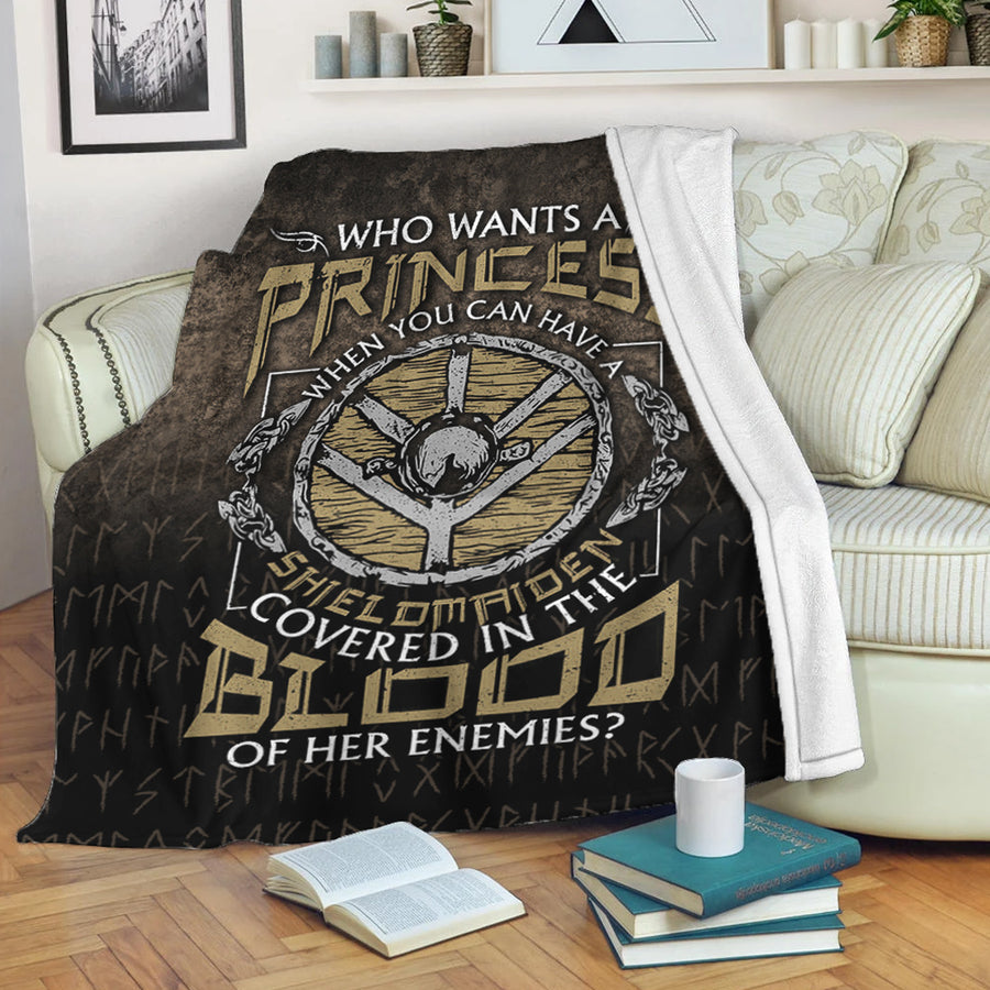 Ligerking Premium Blanket - Who-Wants-A-Princess-Instead-Of-A-Shield-Maiden Premium Blanket A7