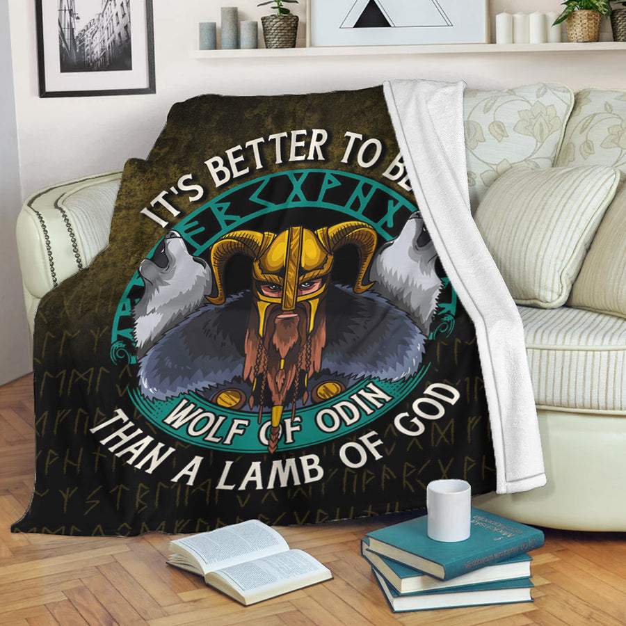 Ligerking Premium Blanket -Its Better To Be A Wolf Of Odin Than A Lamb Of God Premium Blanket A7