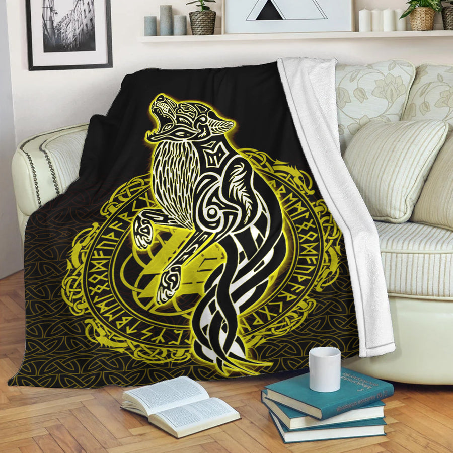 Ligerking Premium Blanket -Wolf Viking Gold Premium Blanket A95