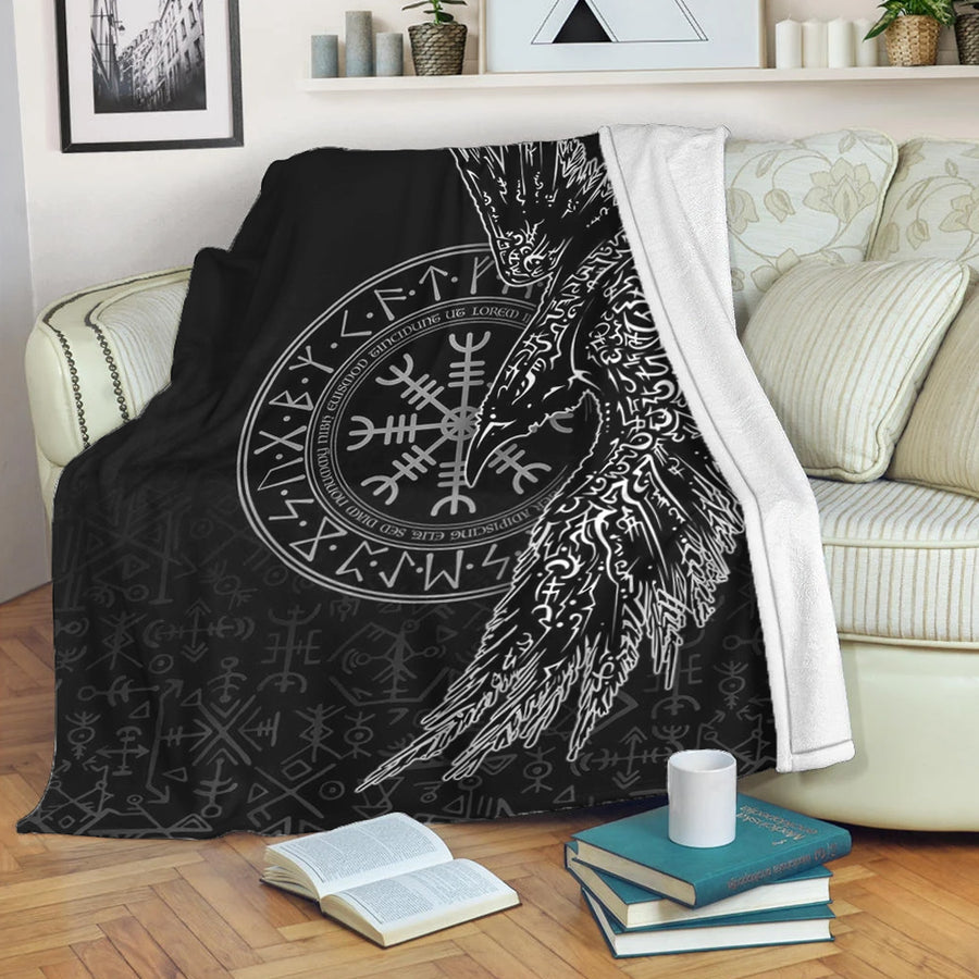 Ligerking Premium Blanket -Raven and Helm of Awe Premium Blanket A94