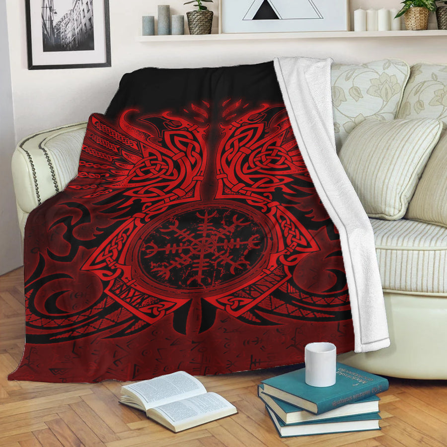 Ligerking Premium Blanket - Two Raven Cletic Red Premium Blanket A95