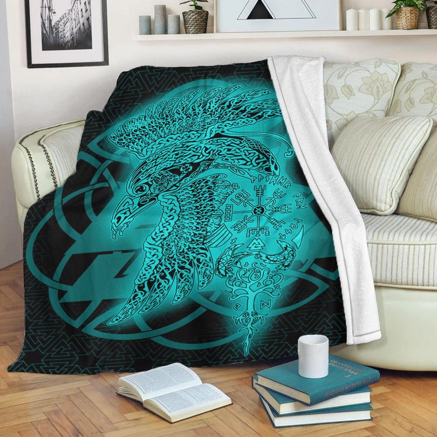 Ligerking Premium Blanket - Raven Valknut Viking Homeset Premium Blanket A95