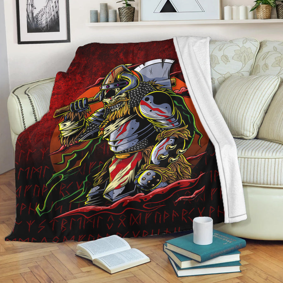 Ligerking Premium Blanket - Samurai Viking Warrior Ronin Berserk Armor Axe Premium Blanket A7