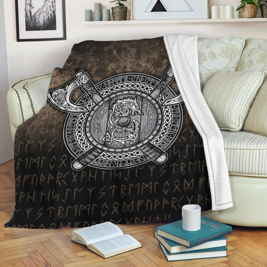 Ligerking Premium Blanket -Fenrir Viking Shield Premium Blanket A7