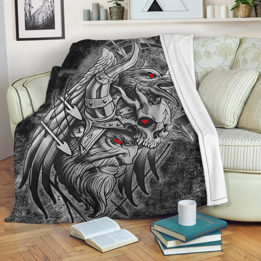 Ligerking Premium Blanket - Odin Viking Raven Of Odin Viking Premium Blanket A95