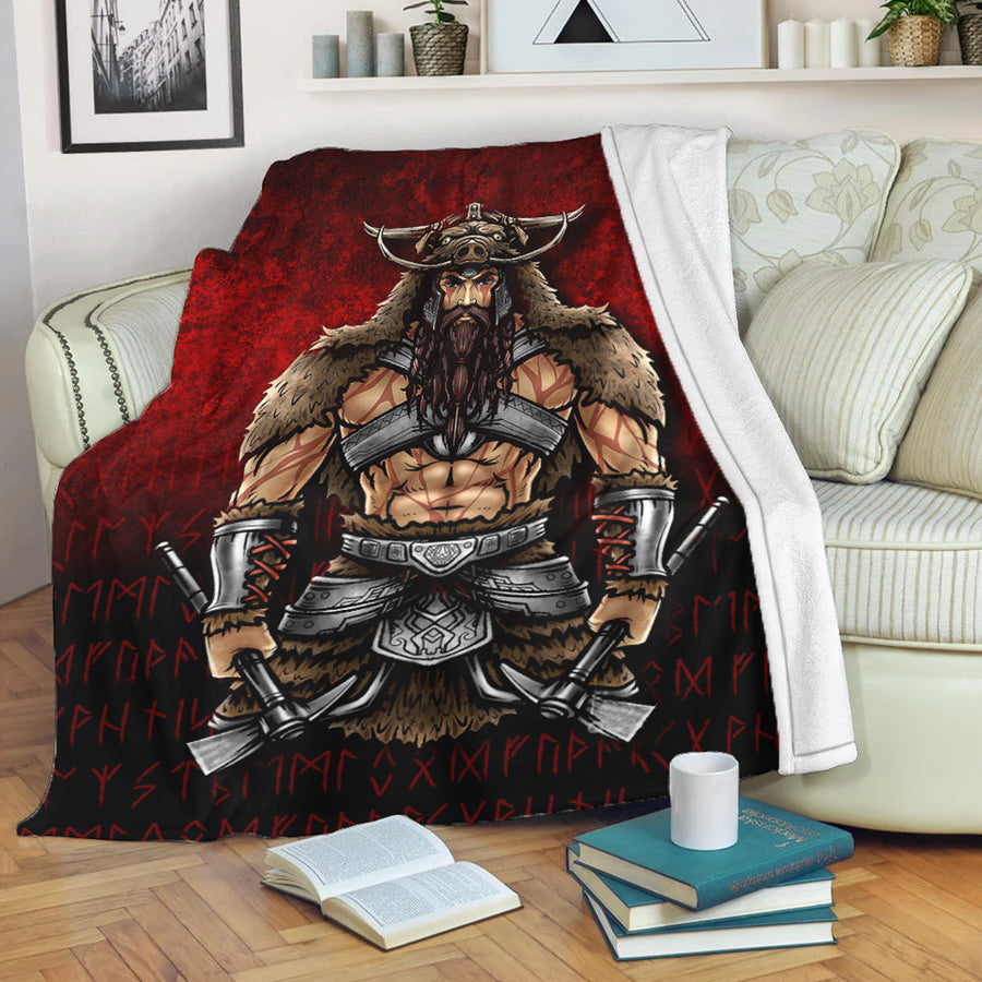 Ligerking Premium Blanket - Berserker Viking Warrior Valhalla Premium Blanket A7