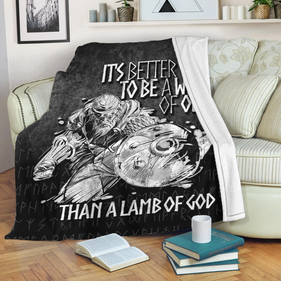 Ligerking Premium Blanket - Viking-Valhalla-Odin-It'S-Better-To-Be-A-Wolf Premium Blanket A7