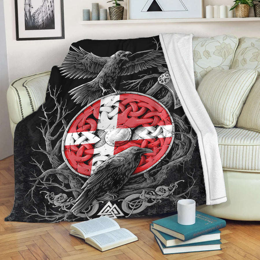 Ligerking Premium Blanket -Denmark Raven Odin Viking Country Premium Blanket A95