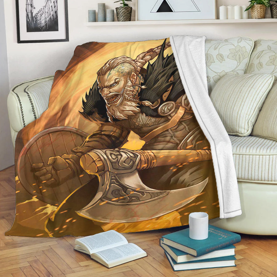 Ligerking Premium Blanket - Viking Ragnar Lothbrok Premium Blanket A35