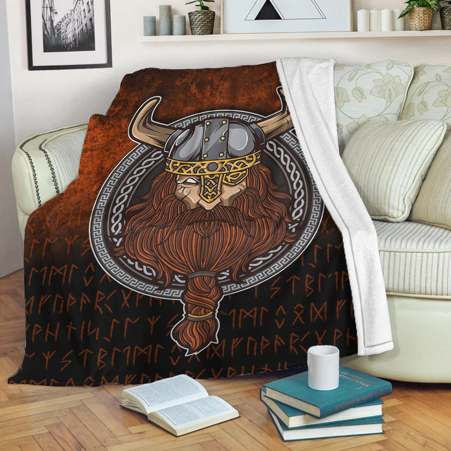 Ligerking Premium Blanket - Viking Warrior Odin Valhalla Premium Blanket A7