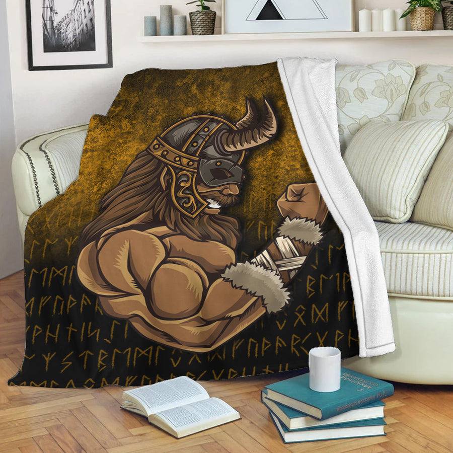 Ligerking Premium Blanket - Viking Warrior Muscles Power Premium Blanket A7