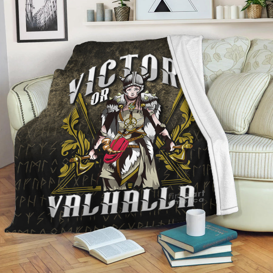 Ligerking Premium Blanket - Victory Or Valhalla Norse Myth Viking Historical Premium Blanket A7