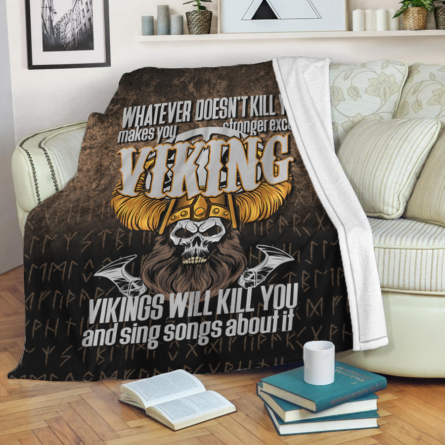 Ligerking Premium Blanket - Vikings Will Kill You Premium Blanket A7