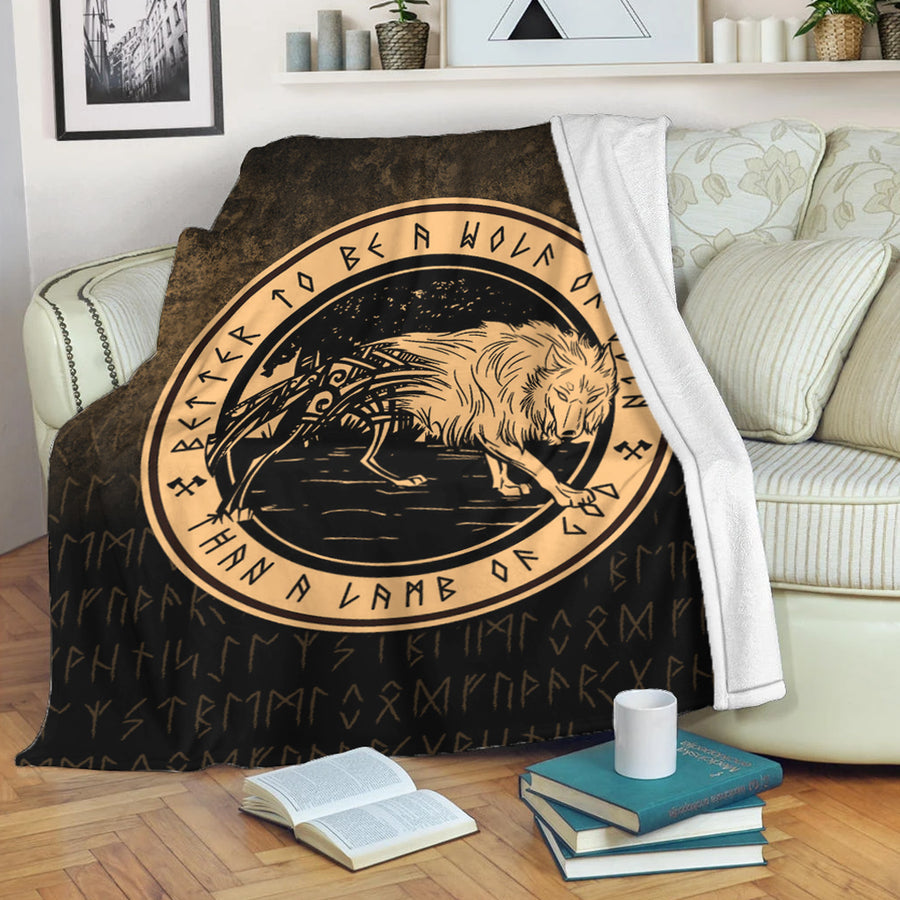 Ligerking Premium Blanket - Wolf Of Odin - Gold Version Premium Blanket A7