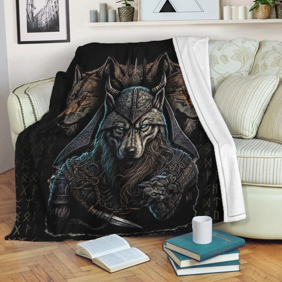 Ligerking Premium Blanket - Viking Wolf Warriors 3D Blanket A35
