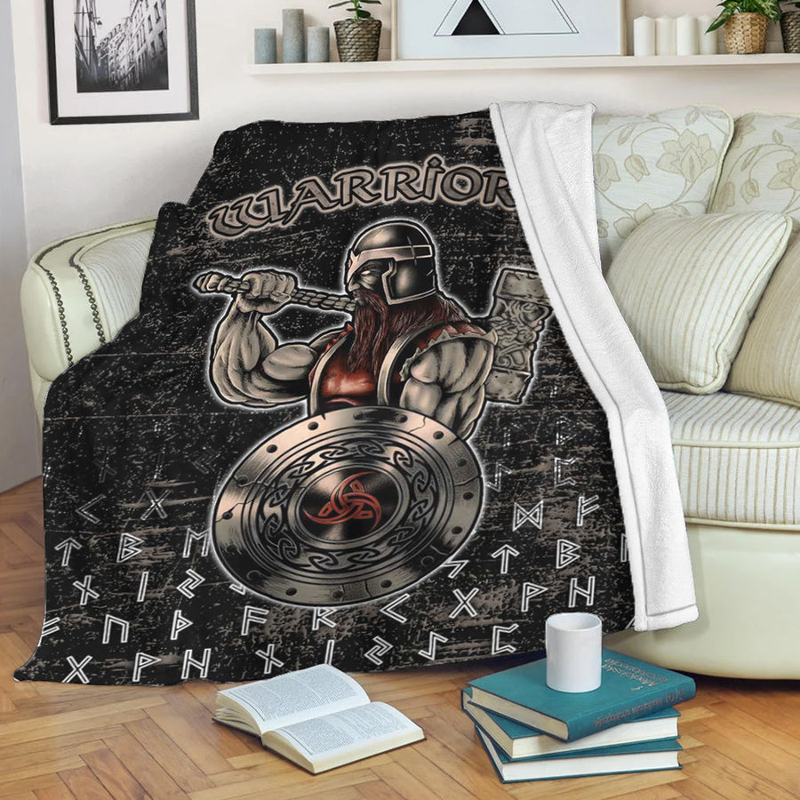 Ligerking Premium Blanket - Viking Warriros Brush Style Premium Blanket A35