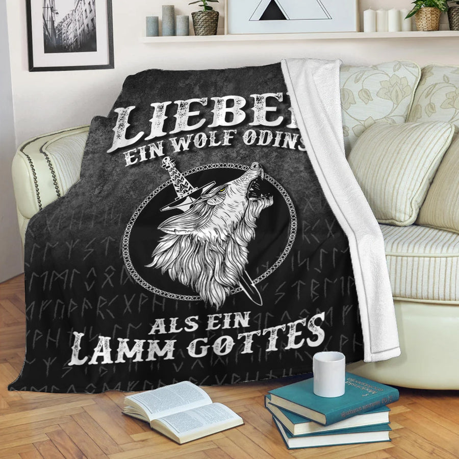 Ligerking Premium Blanket - Lieber Ein Wolf Odins Als Ein Lamm Gottes Premium Blanket A7