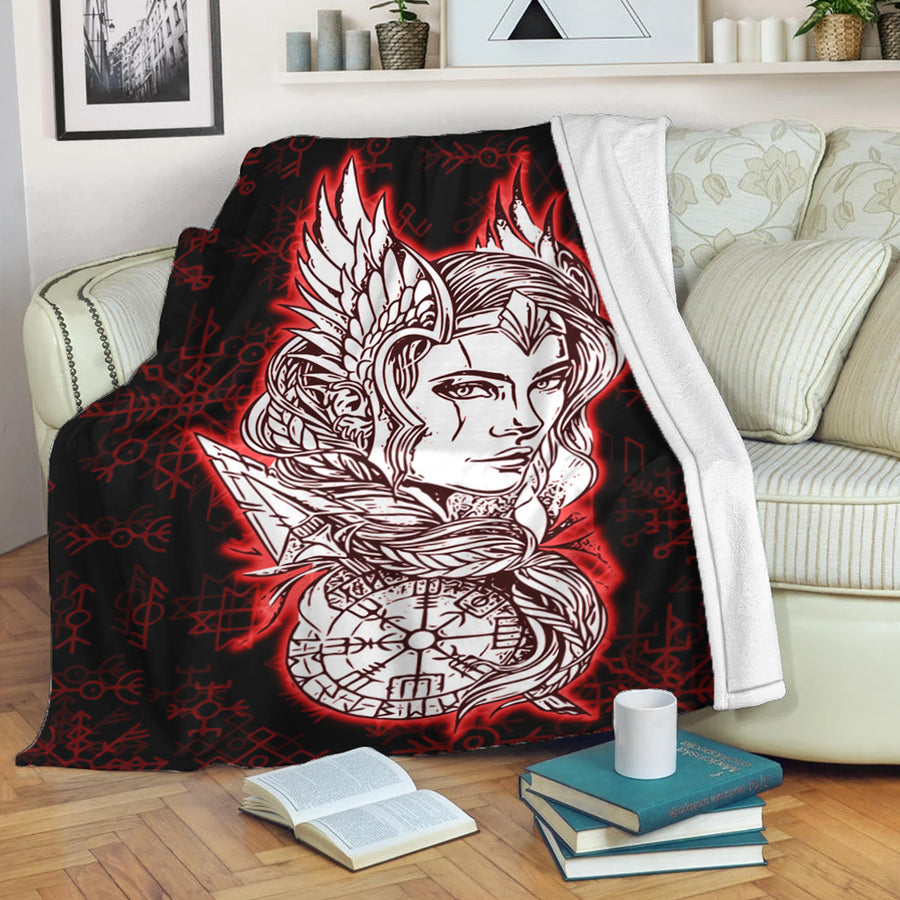 Ligerking Premium Blanket -Viking Valkyrie Red Premium Blanket A95