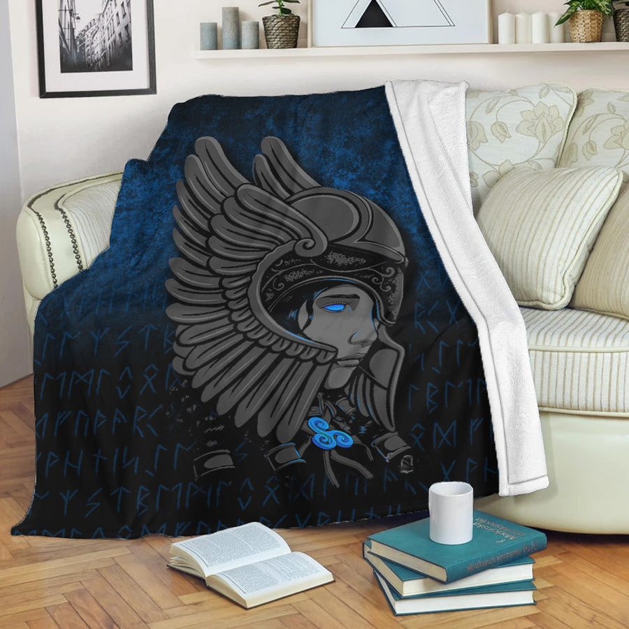 Ligerking Premium Blanket -Valkyrie Queen Sigrun Viking Warrior Premium Blanket A7
